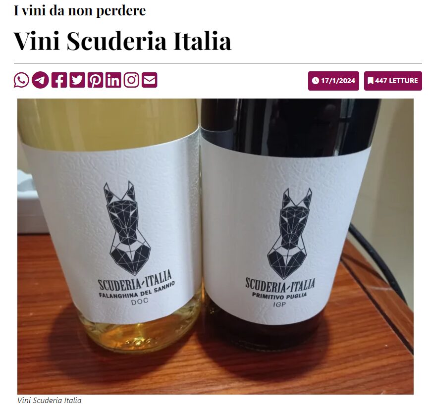Vini biologici Scuderia Italia sul blog di Luciano Pignataro